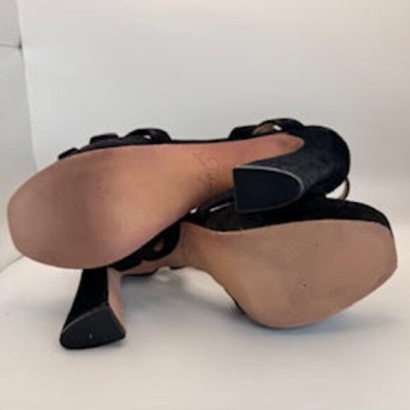 Sam Edelman Black Suede Platform Heels Size 10.5 - Picture 8 of 14